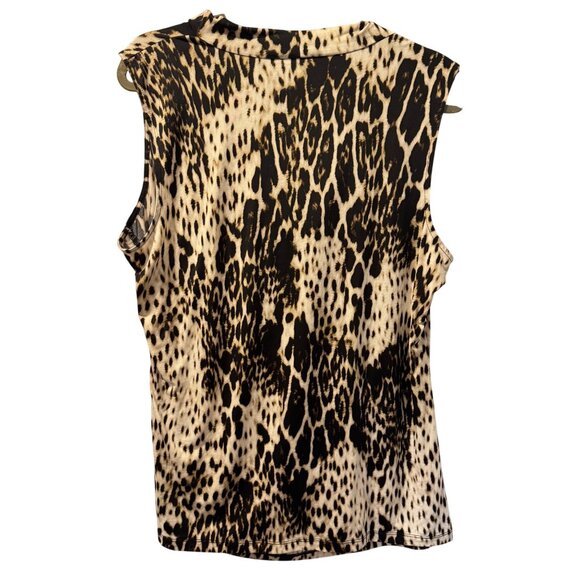Worthington Womens Sleeveless Cowl Neck Animal Print Top Sz XL blouse - Picture 12 of 12